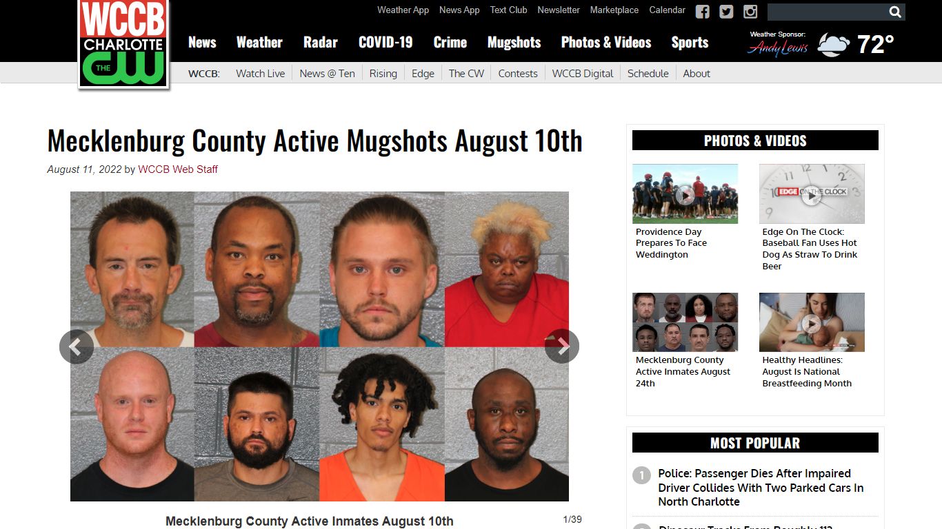 Mecklenburg County Active Mugshots August 10th